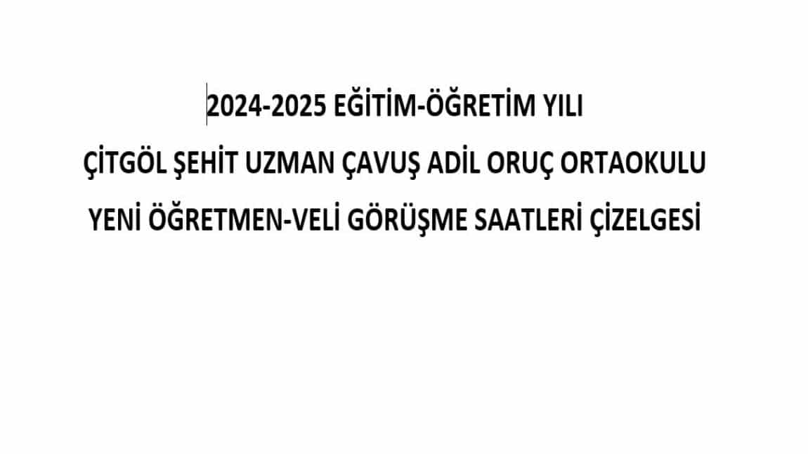 Kasım Ayından İtibaren Geçerli Yeni Öğretmen-Veli Görüşme Saatleri